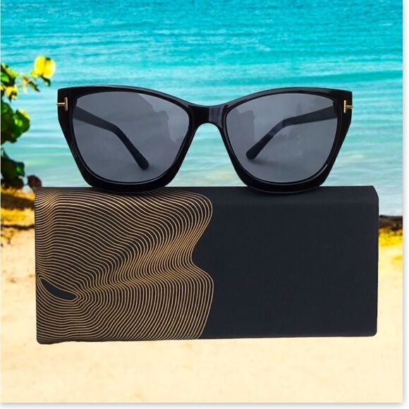 SUNGLASSES WOMEN FASHION ELEGANT 💯 % UV PROTECTION WITH GOLD ACCENTS. - Picture 3 of 3